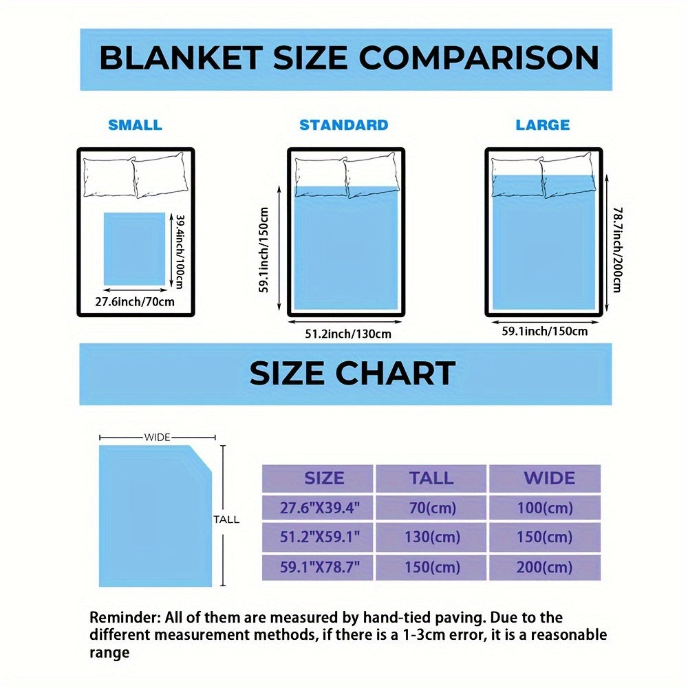 Bohemian Flannel Throw Blanket with Mixed Colors and Knitted Design