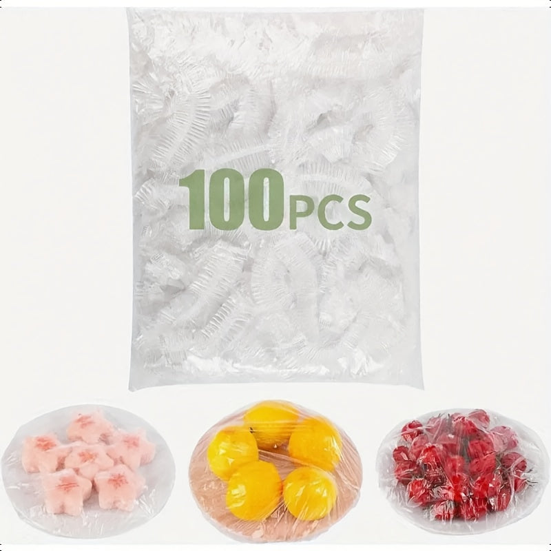 100pcs Colorful Plastic Food Covers Refrigerator Sealed Lids Leak-Proof Kitchen Accessories