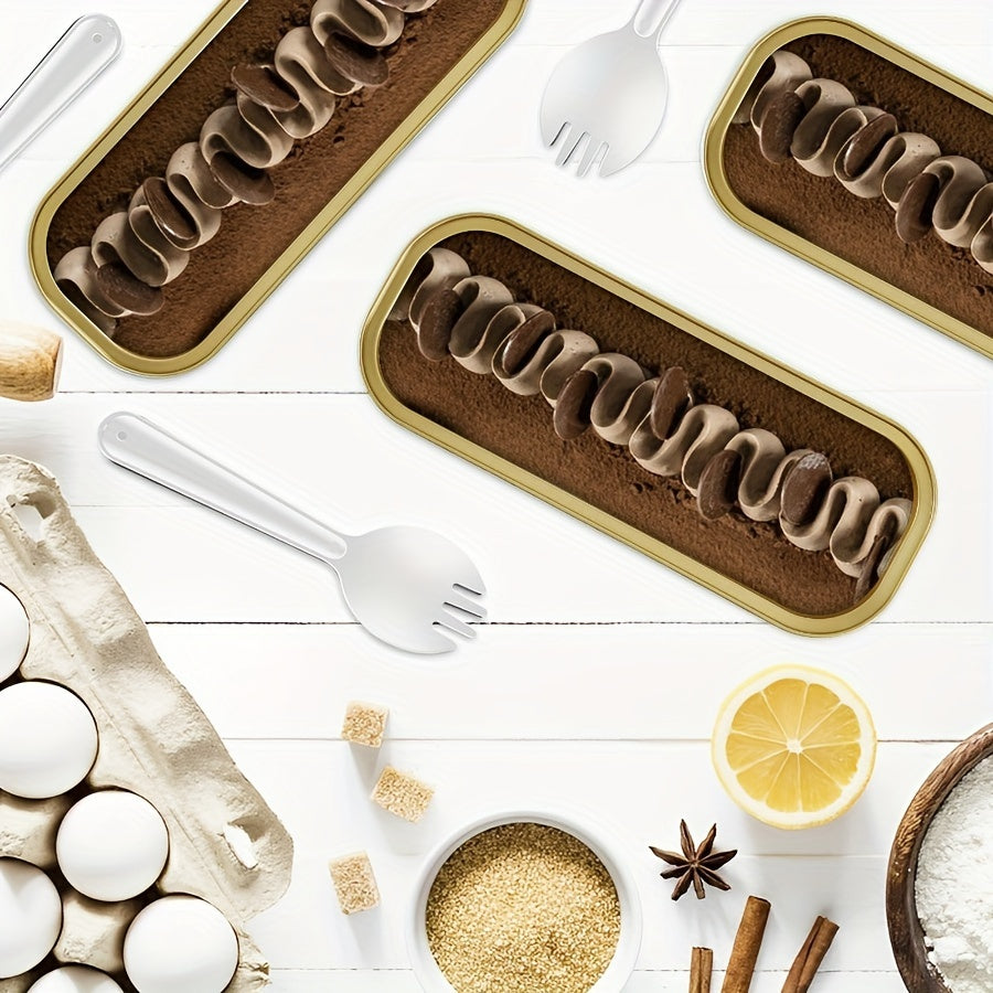 150 Pieces Mini Cake Pans with Lids and Spoons Non-Stick Aluminum Foil Baking Loaf Pans