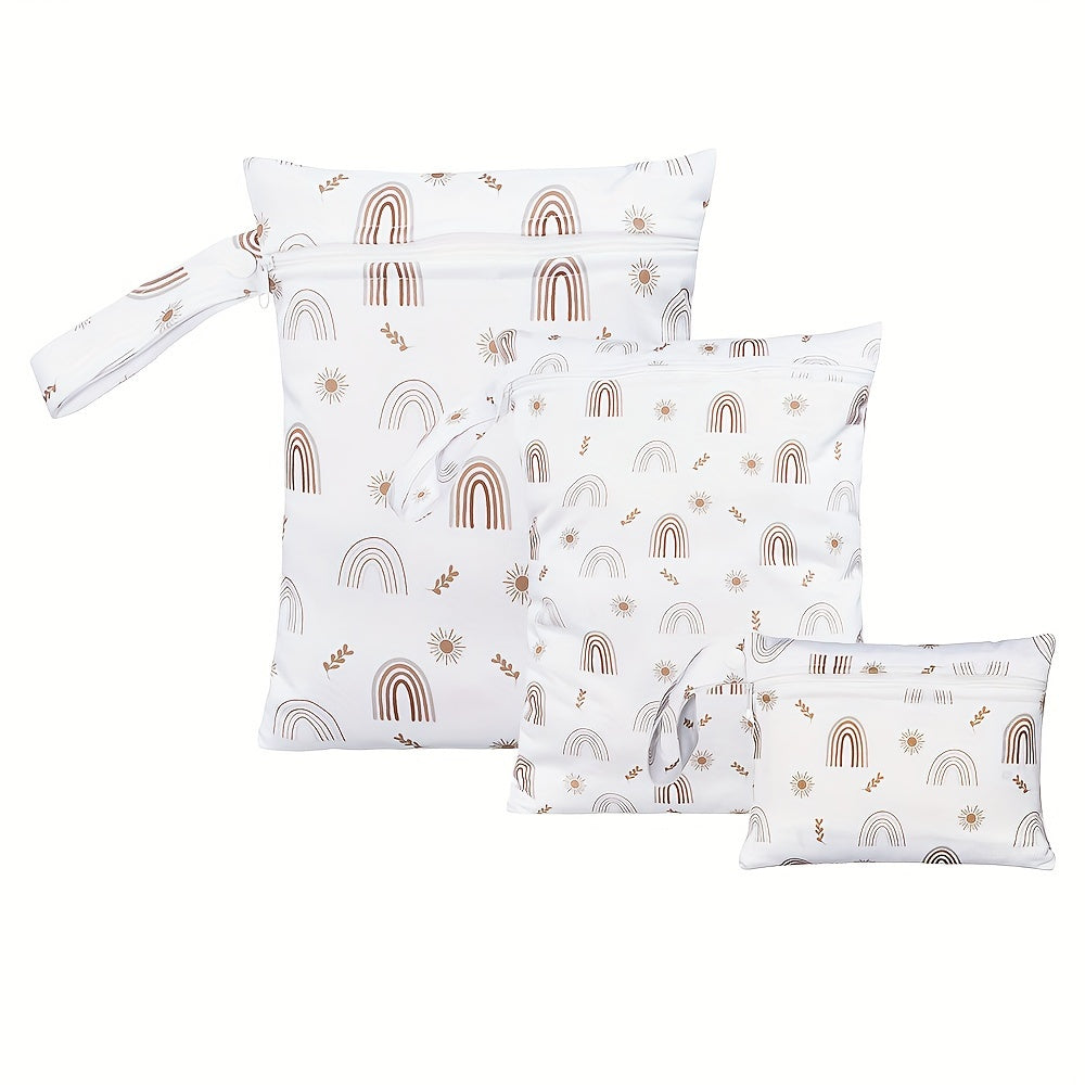 Set of 3 Waterproof Diaper Bags for Travel and Storage