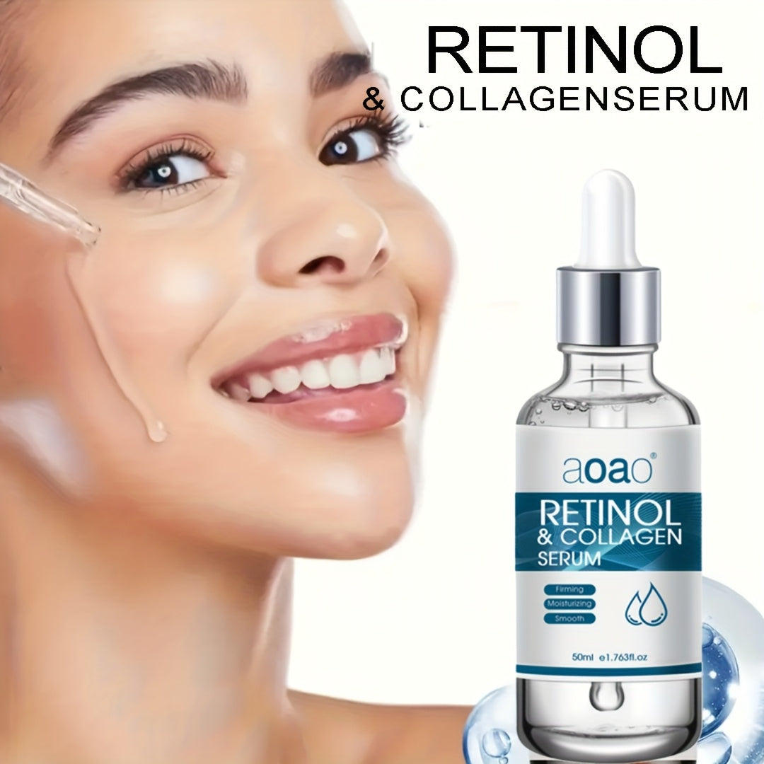 Unisex Facial Serum with Retinol Collagen Hyaluronic Acid Moisturizing Alcohol-Free
