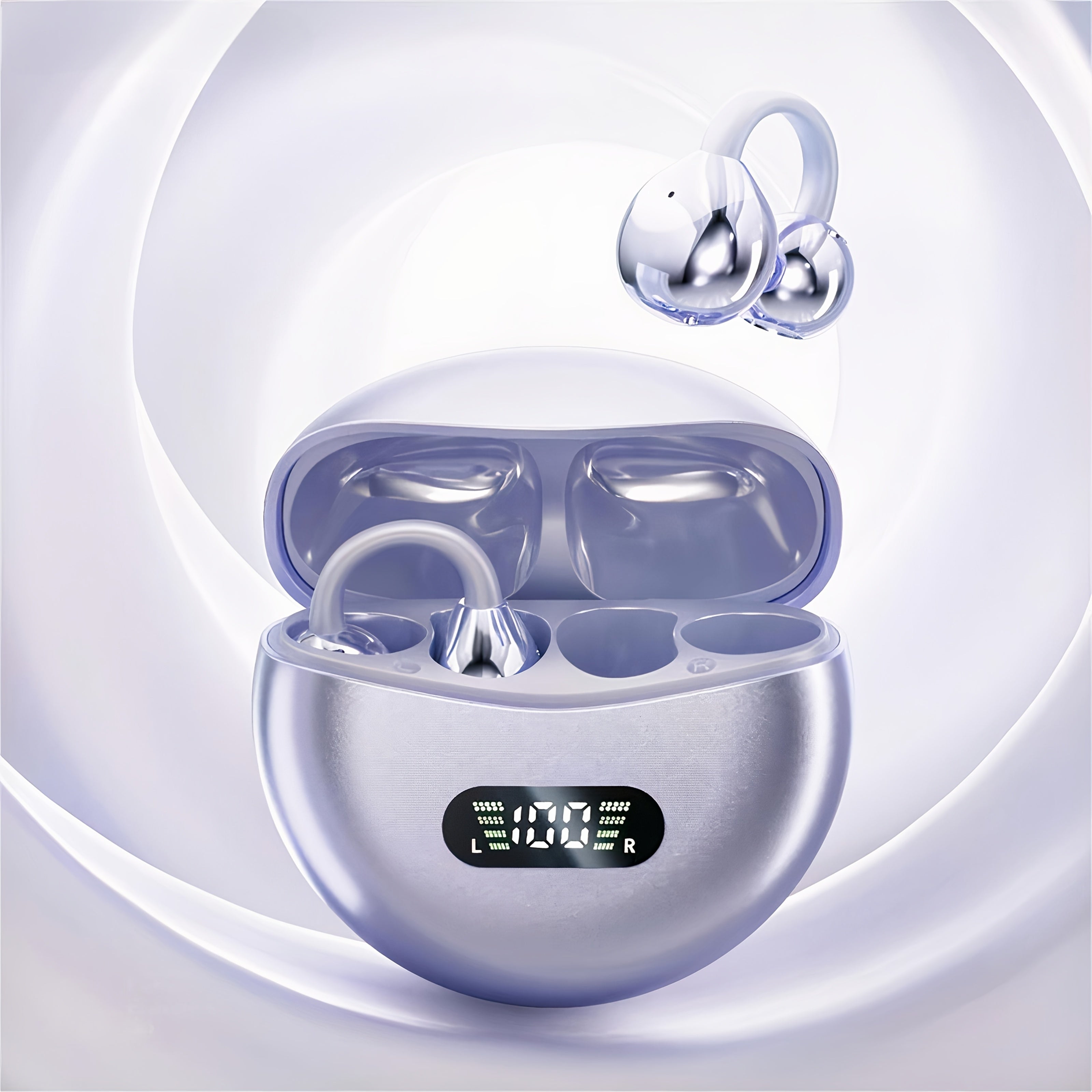 Wireless Earphones TWS Open-Back Sports Running Earbuds with Microphone Touch Control Rechargeable