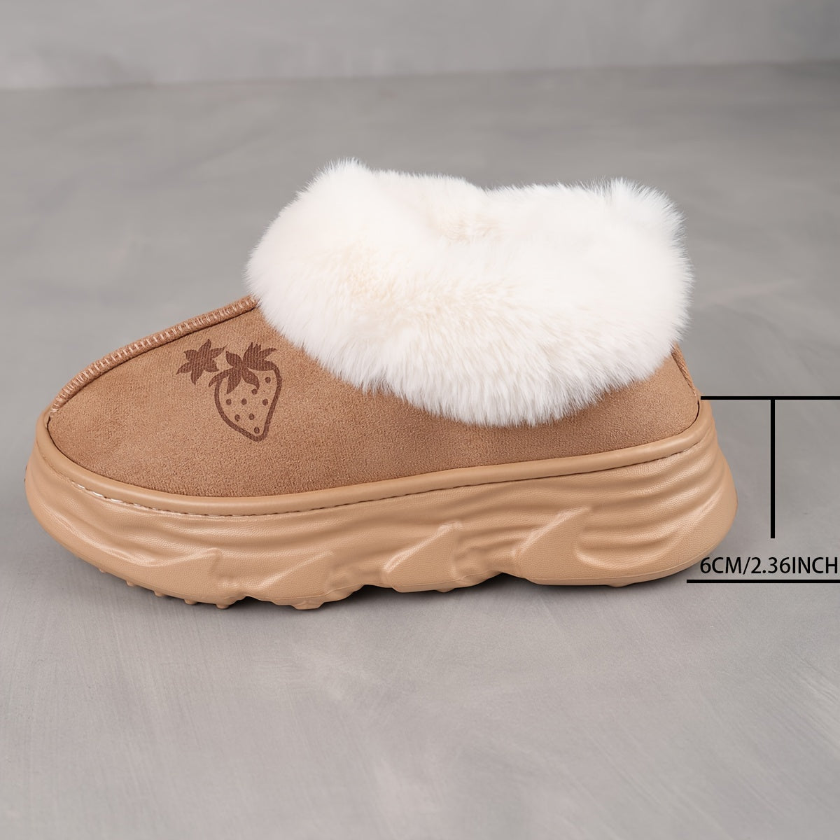 Unisex Warm Short Snow Boots with 6cm Thick Soles in Black and White