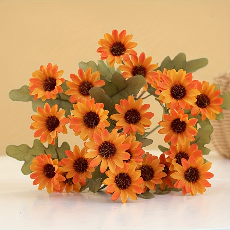 Autumn Daisy Artificial Flower Bouquet for Weddings Home Decor Plastic Arrangement