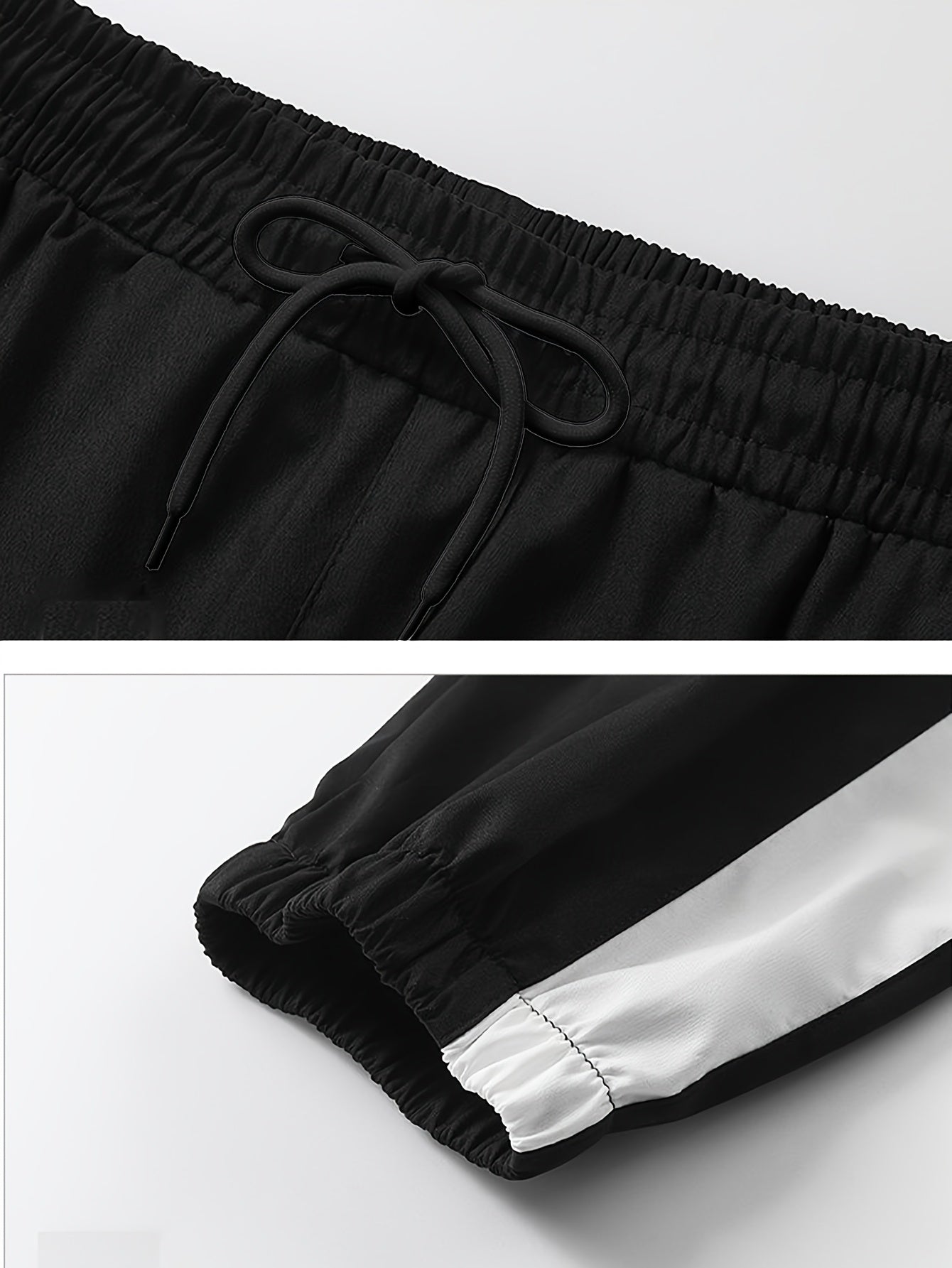 Conjunto de ropa deportiva casual para hombre, chaqueta de manga larga para primavera y otoño, conjunto de dos piezas de poliéster sólido