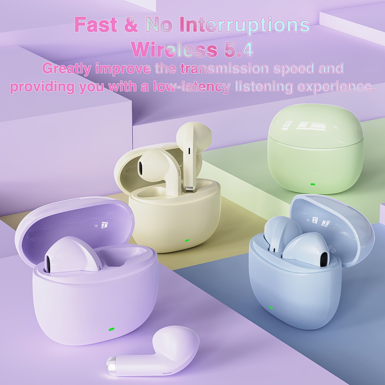 Wireless HD Stereo Earbuds with Touch Control for Sports and Exercise