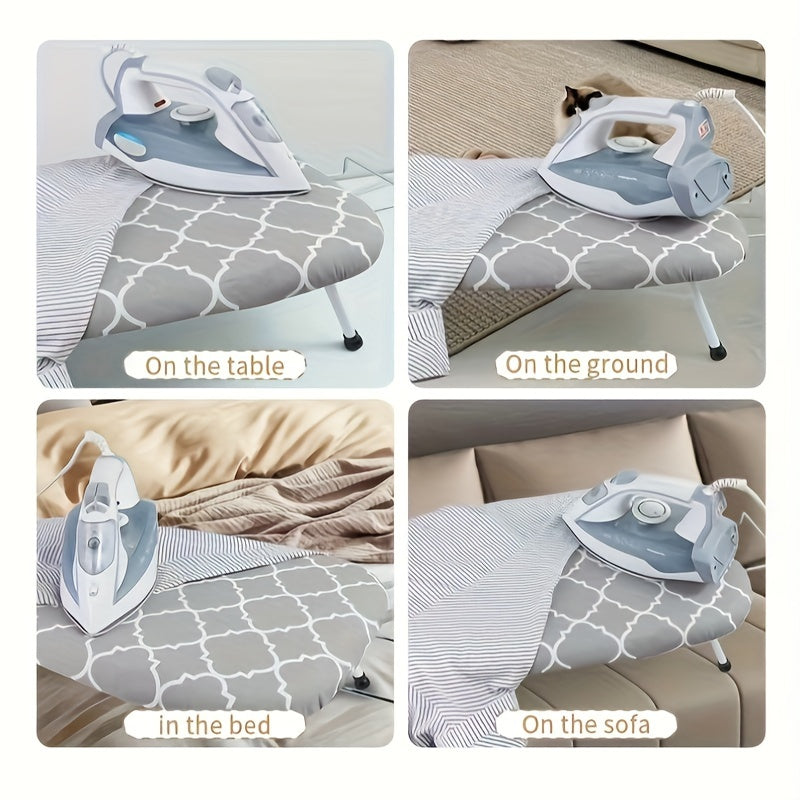 Portable Folding Ironing Board with Ultra-Wide Tabletop and Cover
