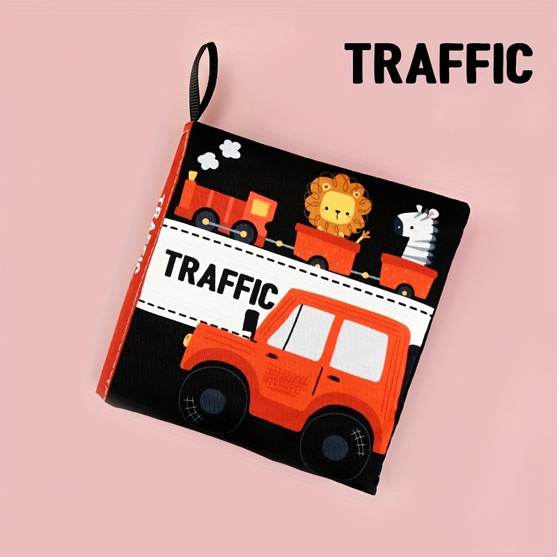 Мягкая тканевая книга для детей и малышей с высококонтрастными черно-белыми яркими иллюстрациями, нетоксичная образовательная игрушка