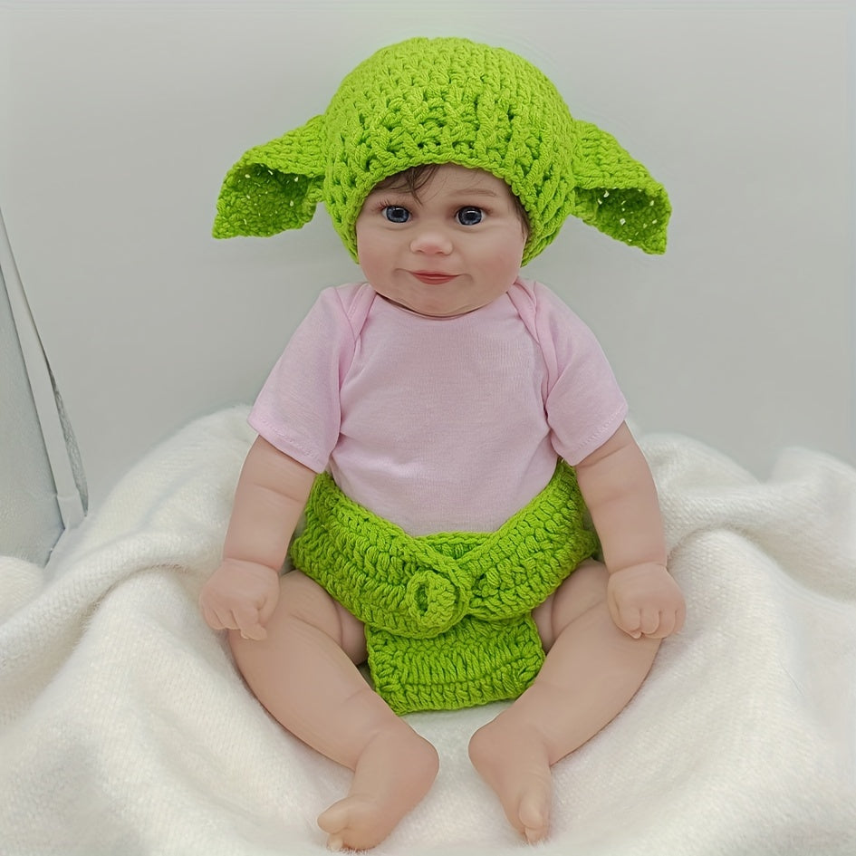 Crochet Baby Yoda Costume for Newborns and Toddlers Knit Hat and Diaper Cover Mixed Colors