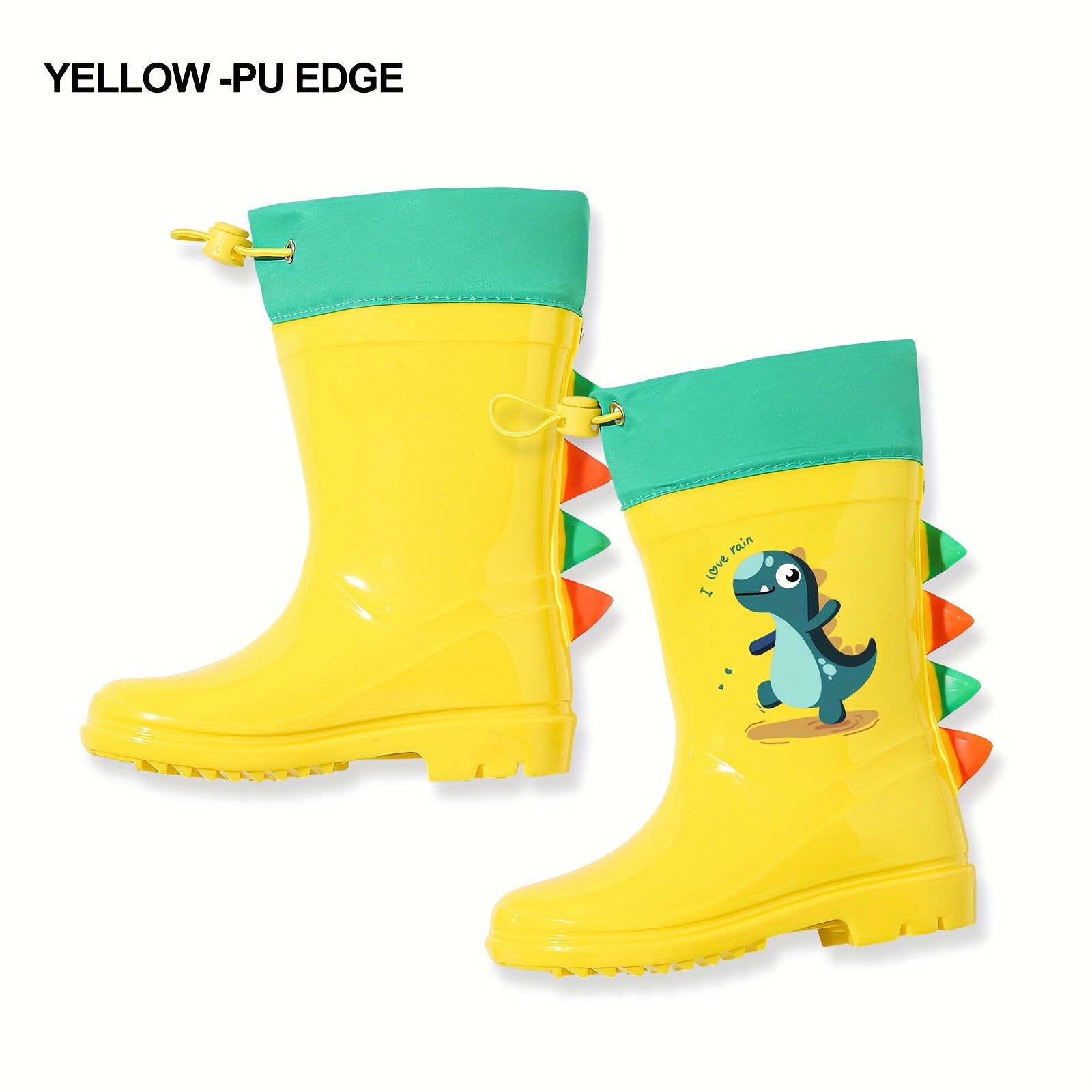 Kids' Dinosaur Rain Boots Waterproof Non-Slip Short Boots for Ages 2-8