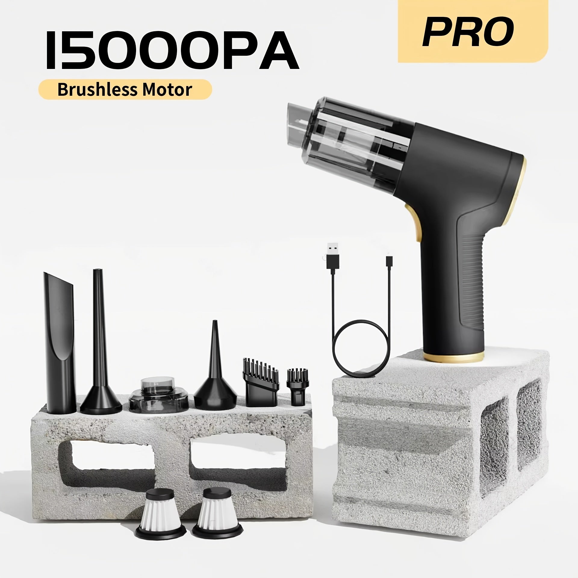 Aspiradora de mano inalámbrica 15000PA Turbo Power 80W Batería de litio Extracción de pelo de mascotas