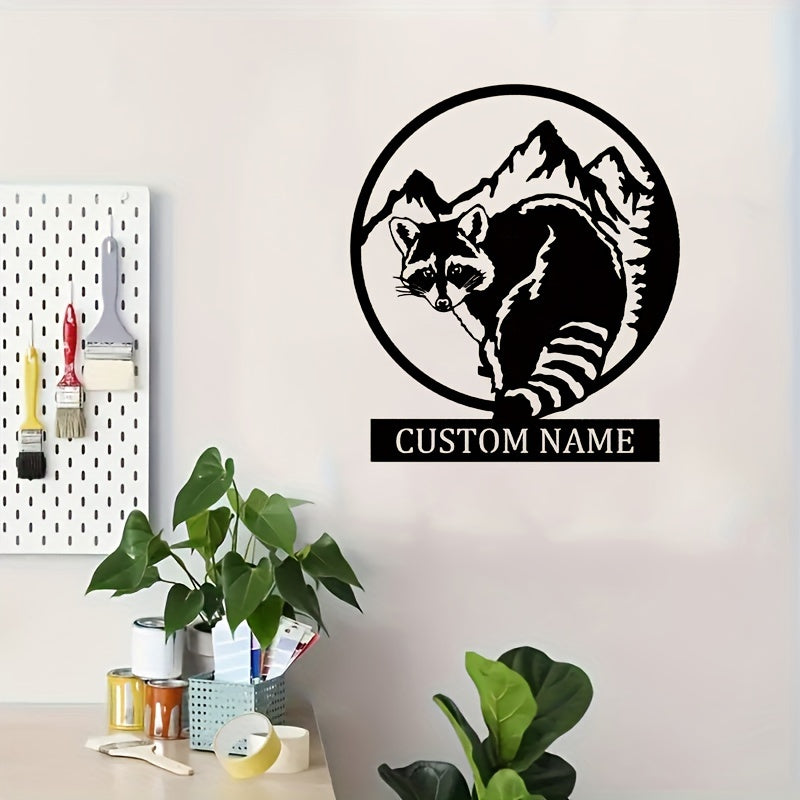 Custom Raccoon Metal Sign Weatherproof Wall Art for Home Cabin Patio Decor