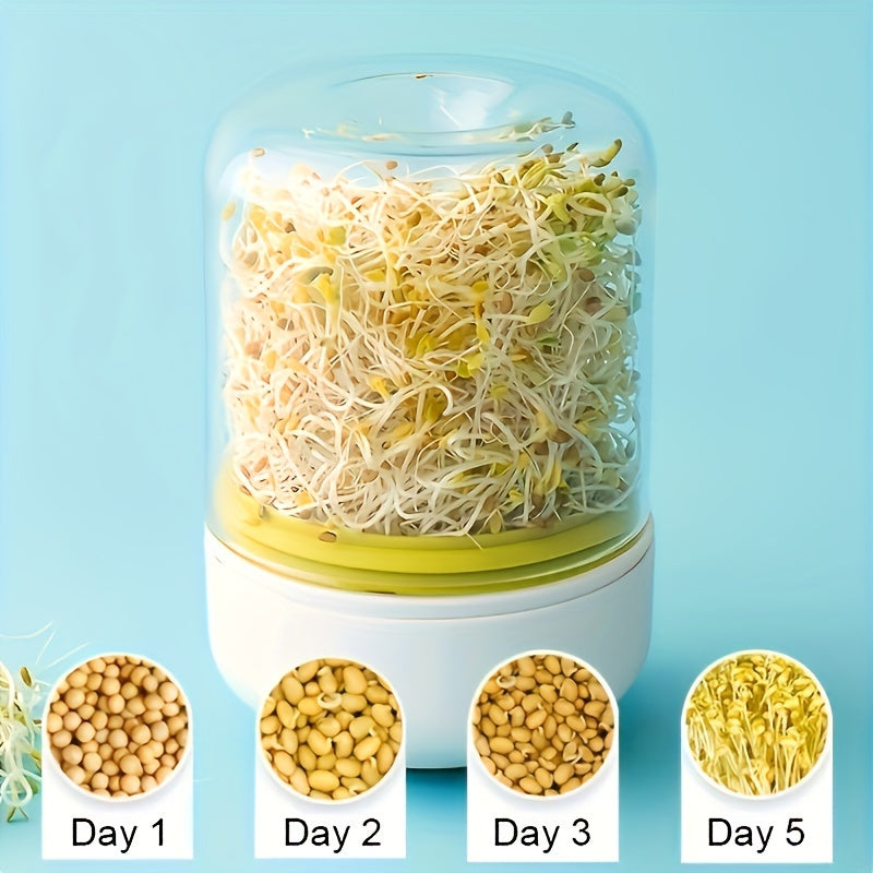 Hydroponic Bean Sprout Kit for Home Growing No Electricity Required Compact Seedling Pot for Peas and Sprouts