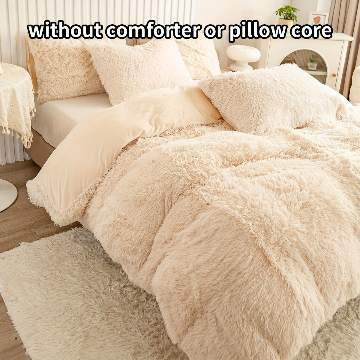 Set of 3 Pink Polyester Bedding Pieces for All Seasons Bedroom Decor