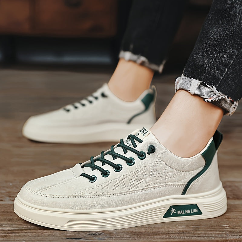 Mainalun Erkaklar Moda Krossovkalari - Qulflanishi bilan Preppy Tasodifiy Sport Usuli, Bir Rangli, Pastki Qismi PU Yuzi, Matoli Ichki Qism, PVC Taglik, Dumaloq Bosh, Yozgi va Qishki Sayr va Kundalik Kiymak Uchun Barcha Fasllar Uchun Quvnoqlik