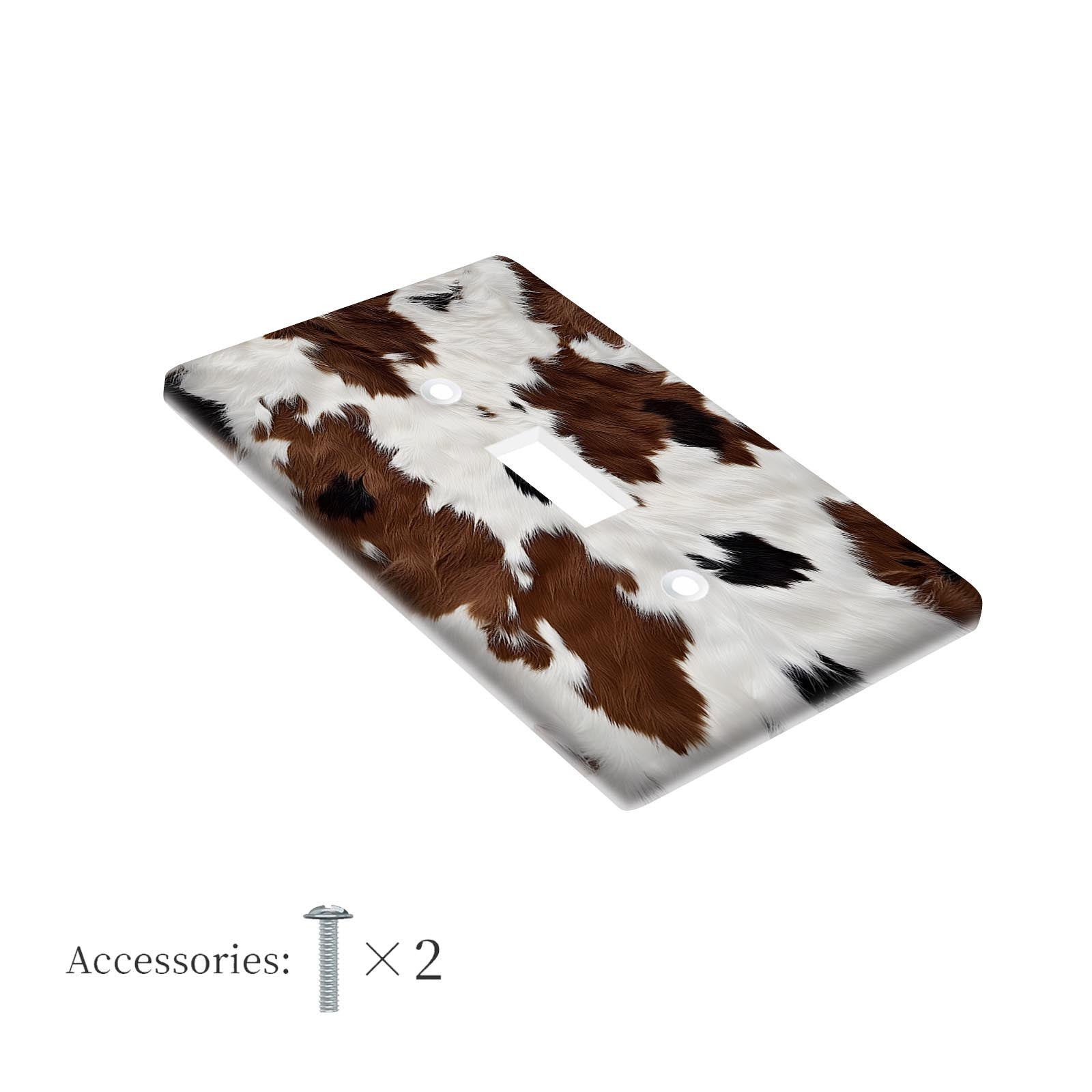 Cow Print Light Switch Cover for Bedroom and Bathroom Walls, 1 or 2 Gang
