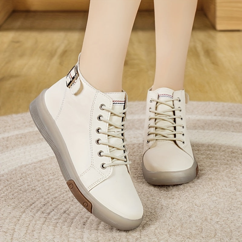 Women's Ankle Booties Solid Color Breathable Non-Slip All-Season Comfortable