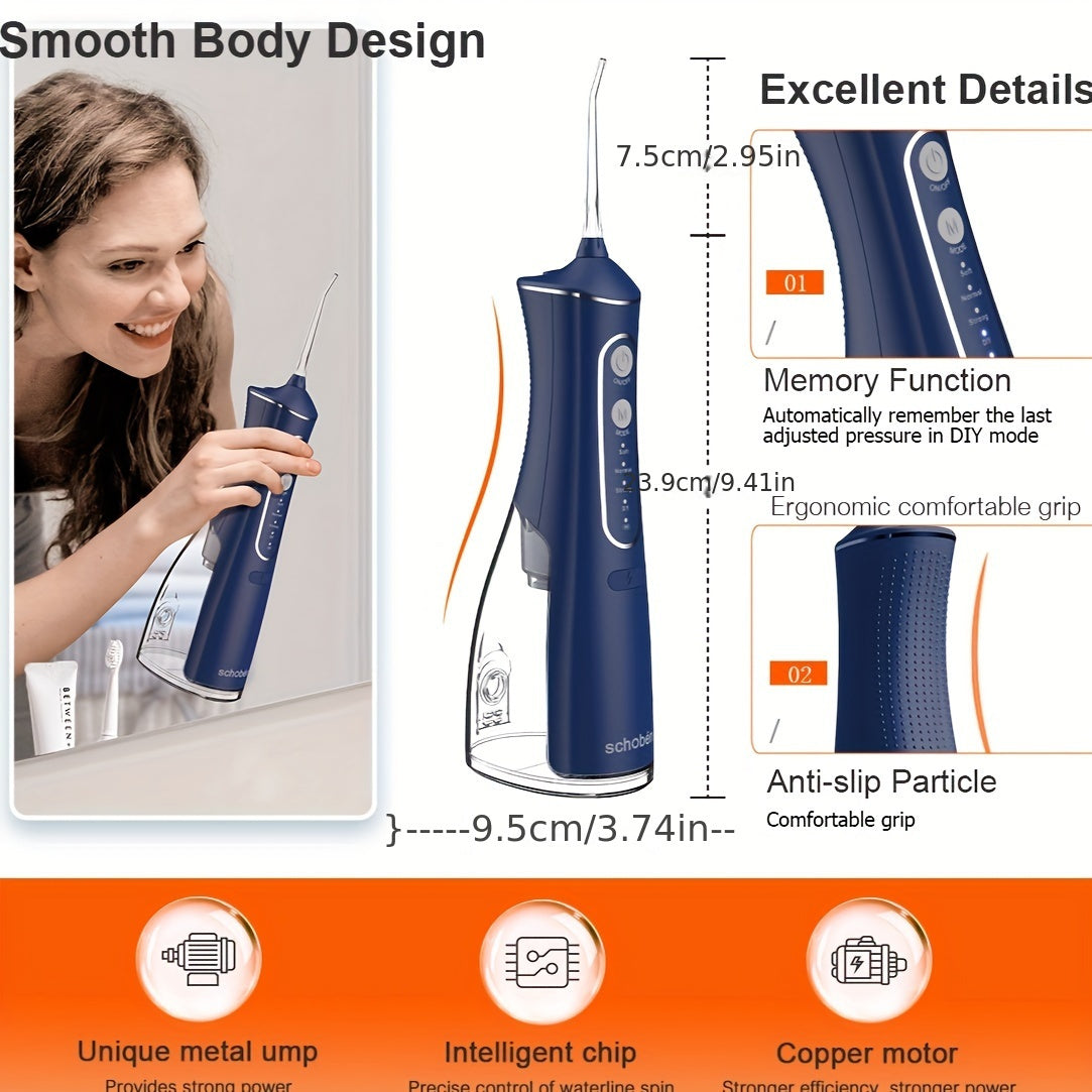 Hilo dental inalámbrico portátil, limpiador de dientes recargable, depósito de 300 ml