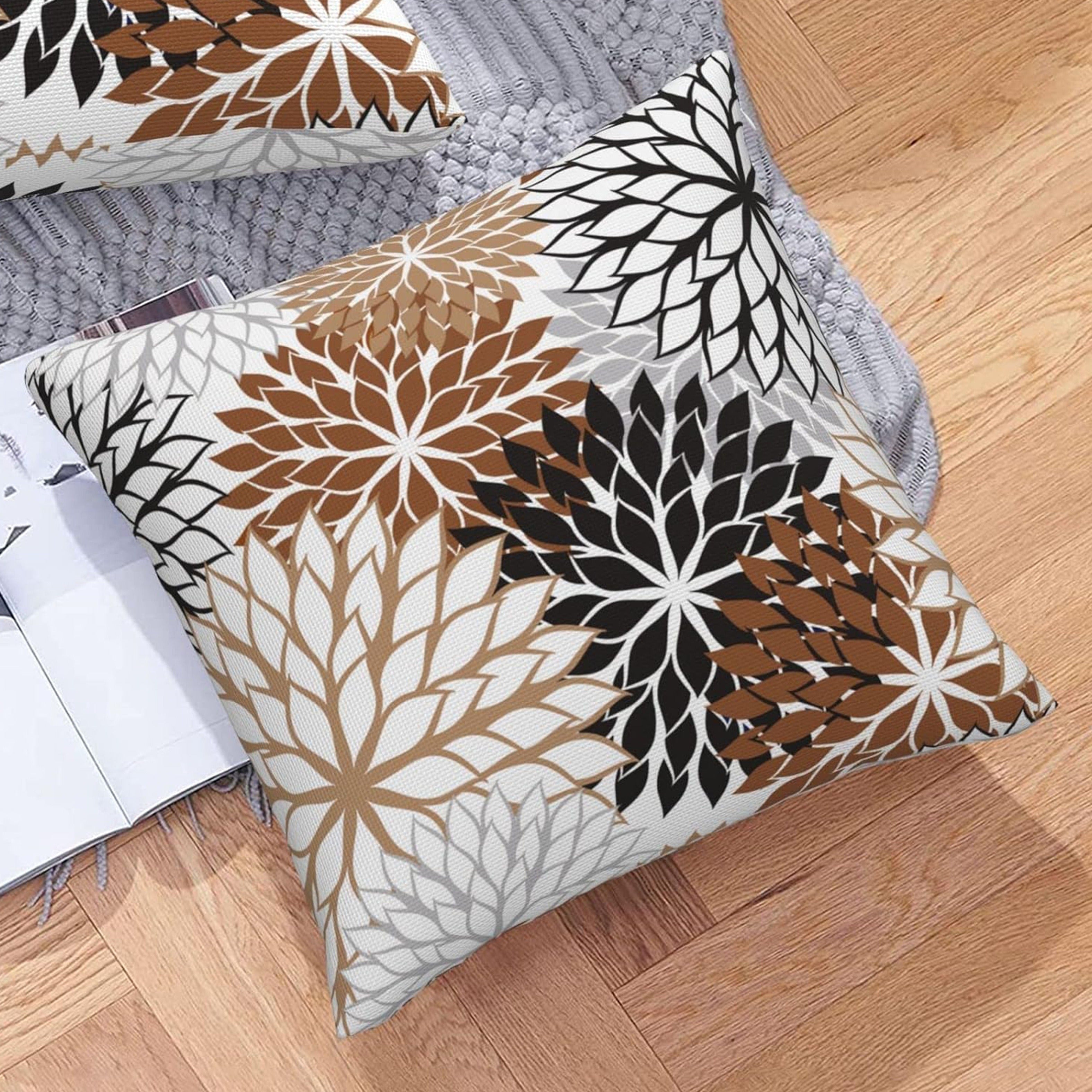 Modern Dahlia Floral Throw Pillow Covers 16x16 to 50.8x50.8 cm Woven Polyester