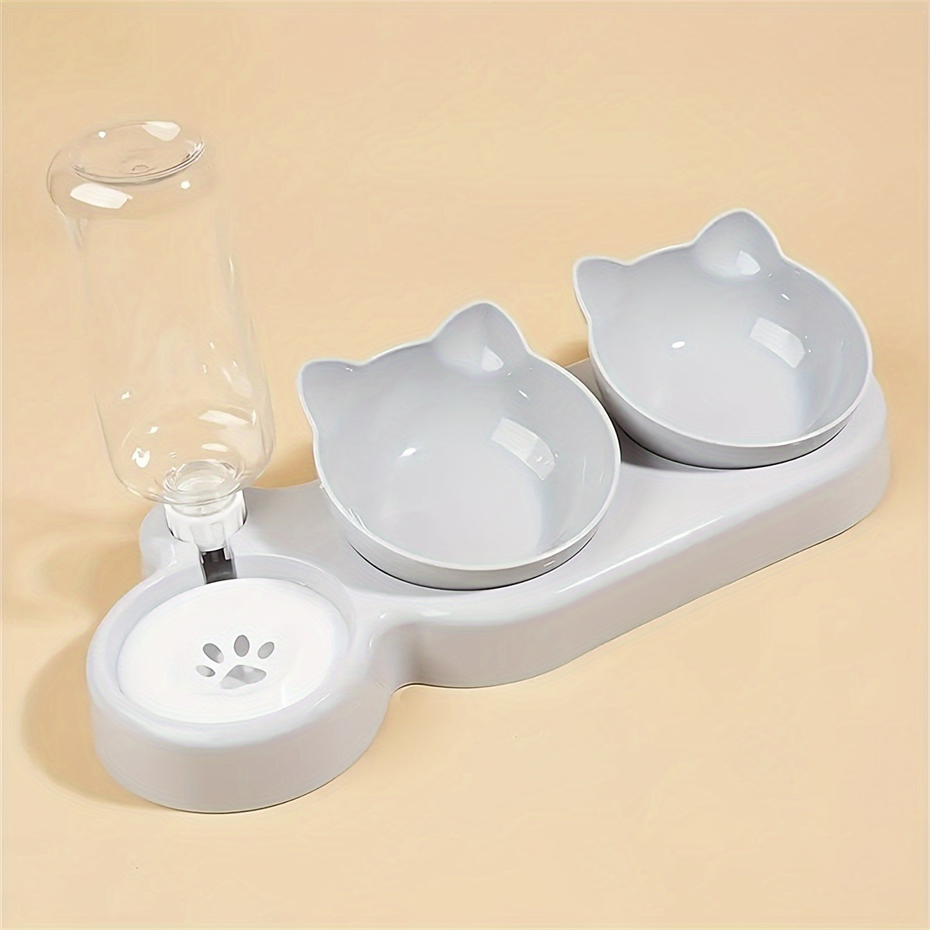 Elevated Double Pet Bowl Set with Automatic Water Feeder and Gravity Water Bottle