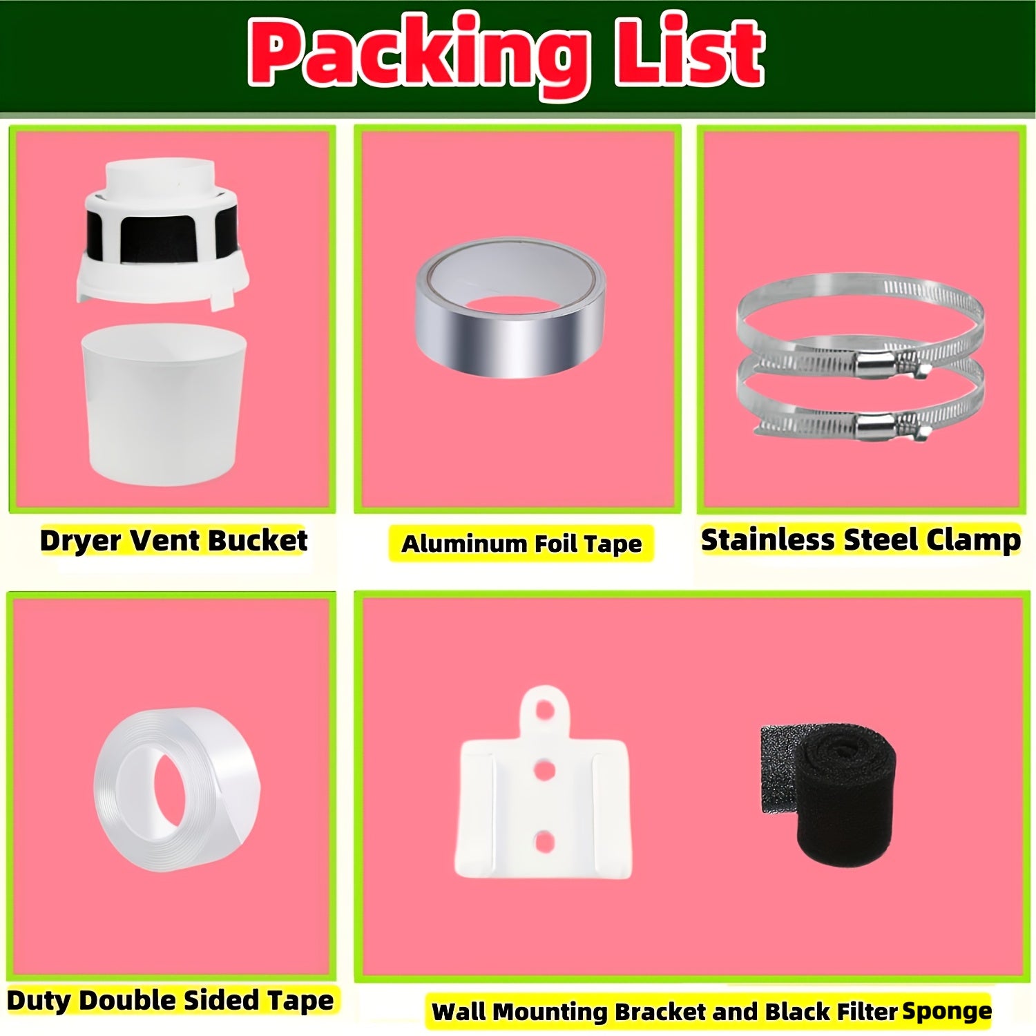 Комплект ловушки для ворса сушилки 4 дюйма с фильтрующей губкой, гибкая фольгированная трубка