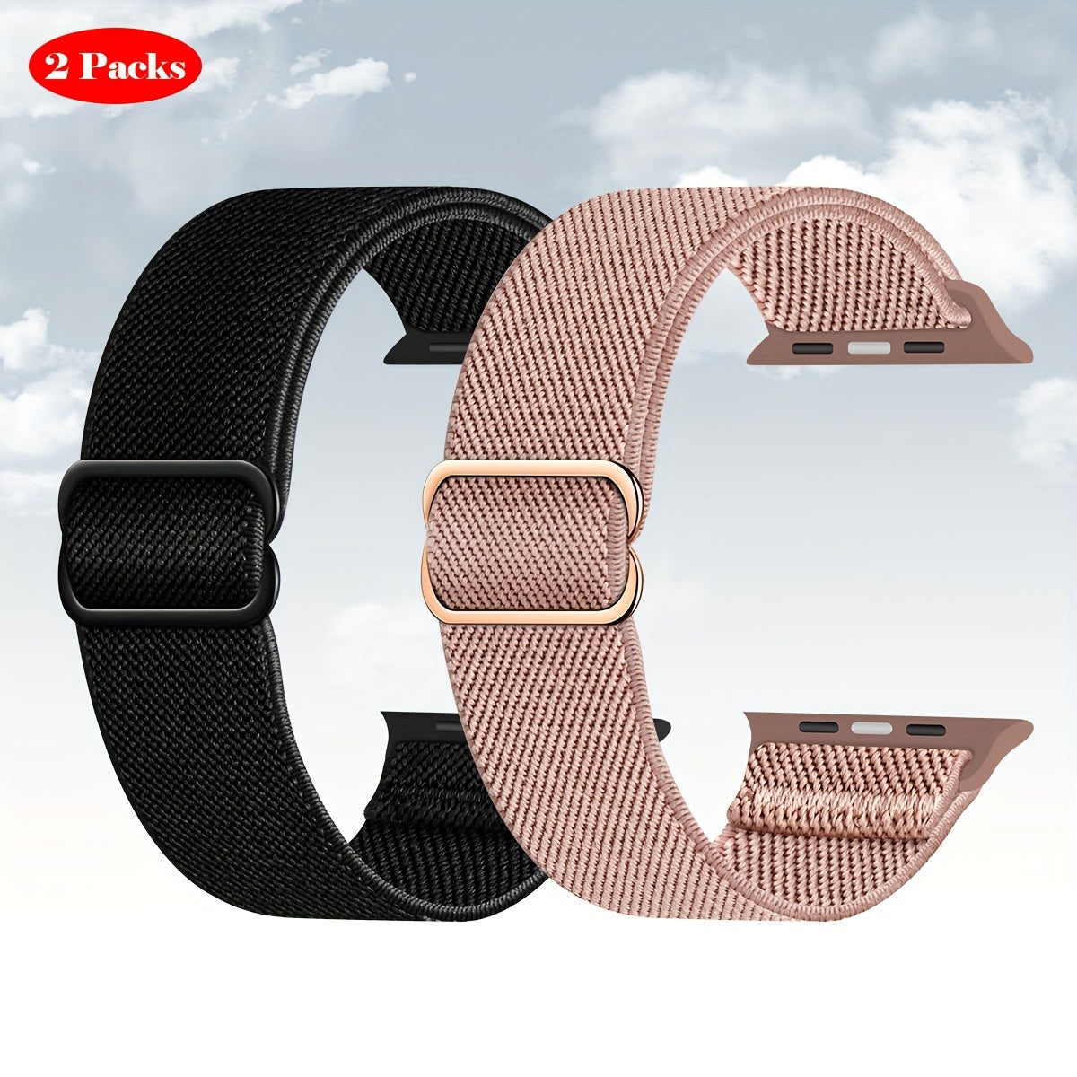 Stretchy Nylon Solo Loop Bands for Apple Watch Ultra 2 and Series 9/8/7/6/5/4/3/2/1 SE Men Women
