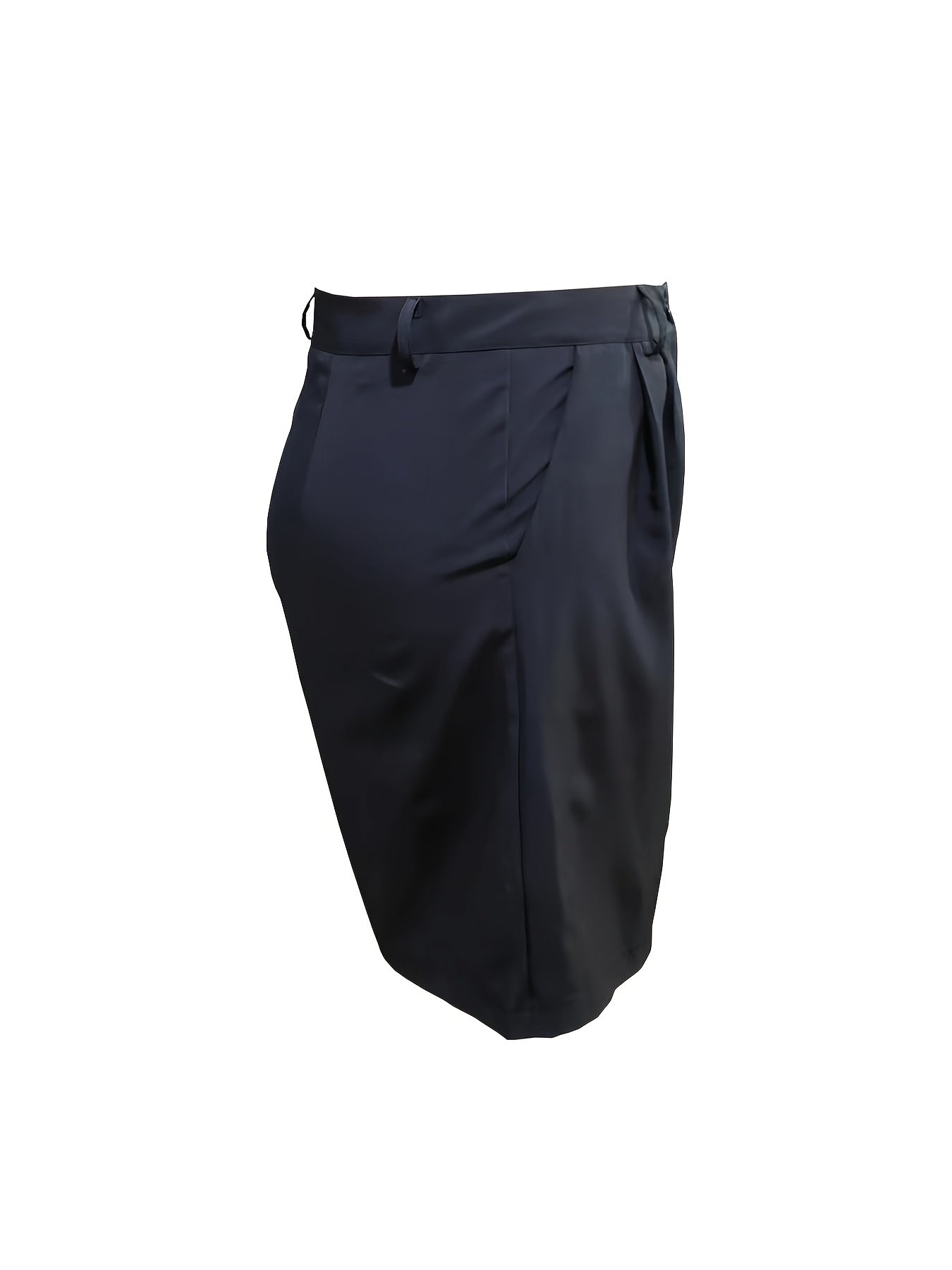 Plus Size Women's Bermuda Shorts Solid Polyester Casual Pockets