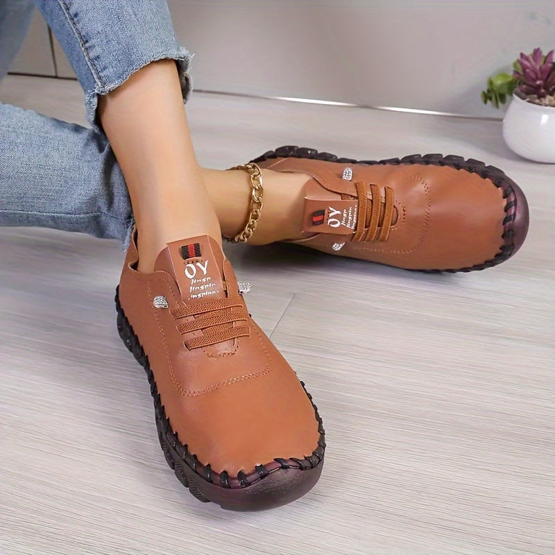 Women's Casual Sneakers Solid Color Slip-On Walking Shoes