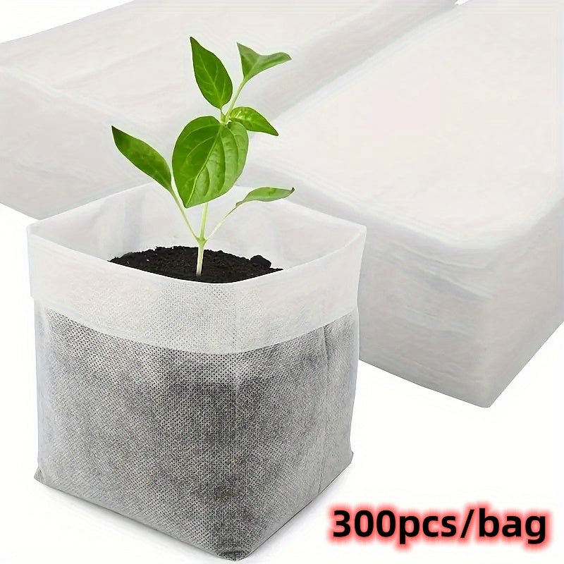 Biodegradable Seedling Nursery Bags 8x10cm Non-Woven Fabric 100 Pack