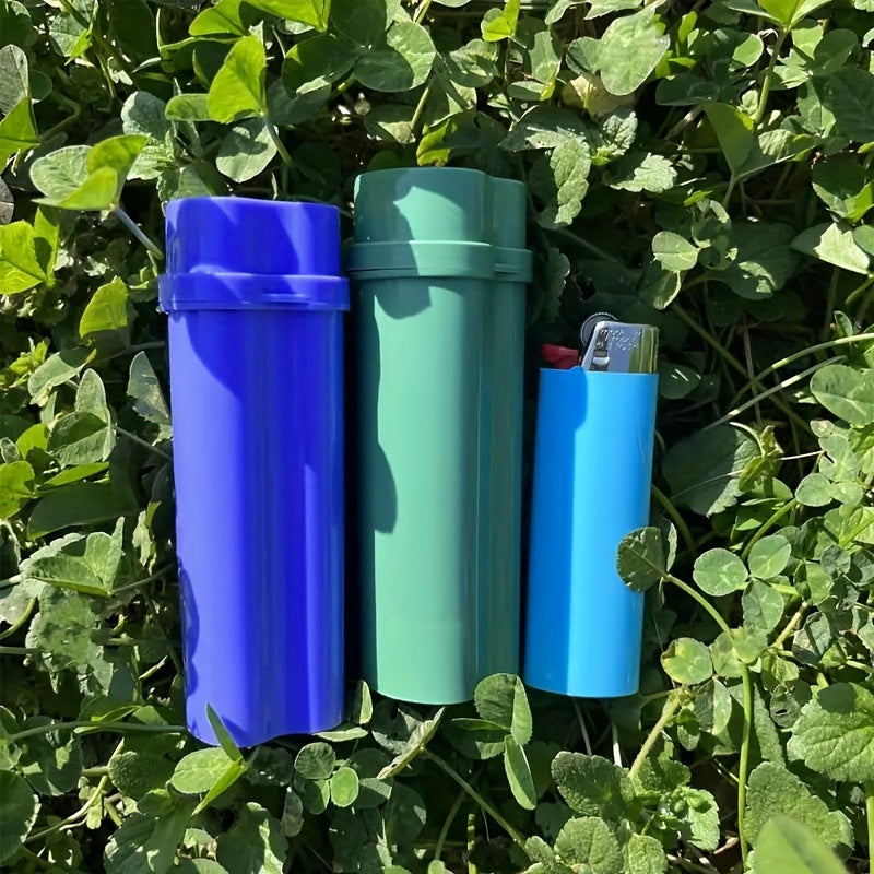 Unisex Metal Cigarette Case with Fire Starter Dual Compartments Random Color