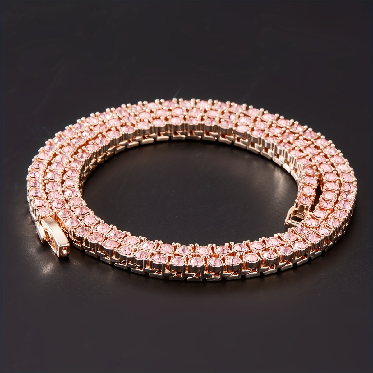 Hip Hop Tennis Chain for Men Gold Silver Durable Jewelry Accessory