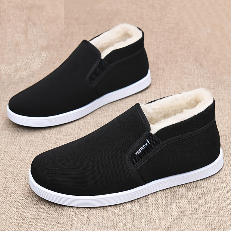 Men's and Women's Winter High-Top Plush Shoes Anti-Slip Rubber Sole Casual Sneakers