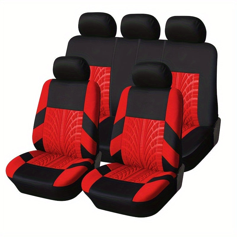 Sport Style Car Seat Cover Universal Fit for 5 Seats SUVs Pickup Trucks Breathable Polyester