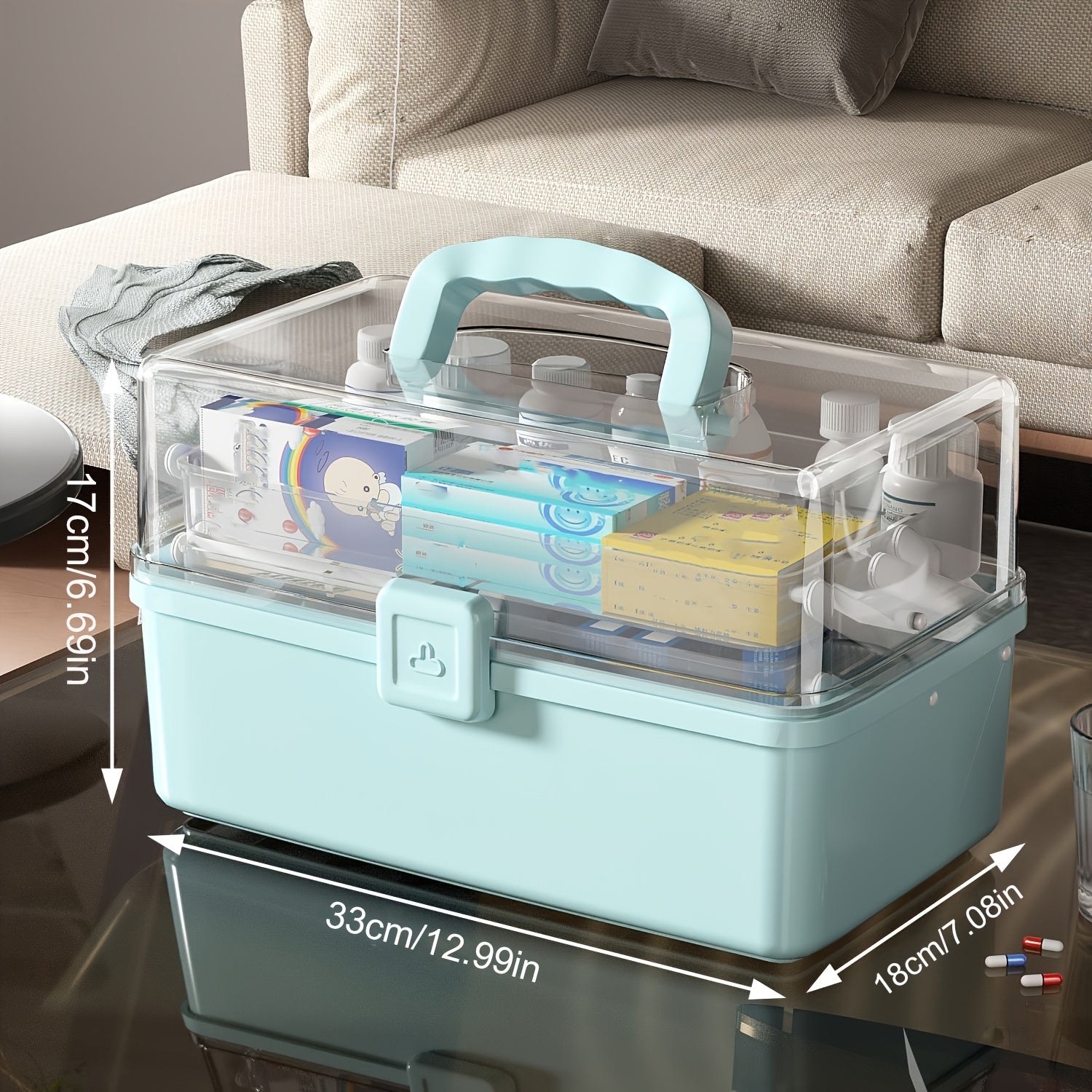 Large Plastic Storage Box with Handles for Cartridges and Bottles