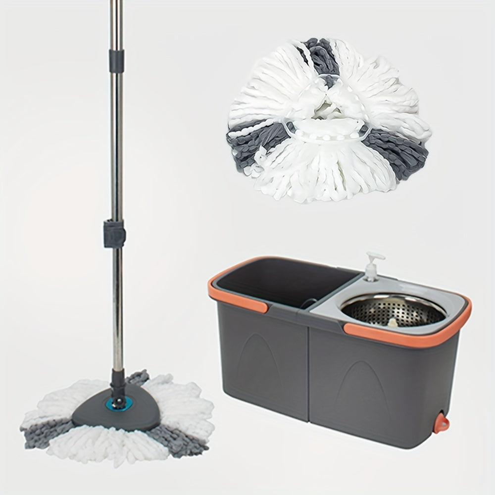 Triangle Rotating Mop Set with Square Bucket and Water Separation for Hardwood and Tile Floors