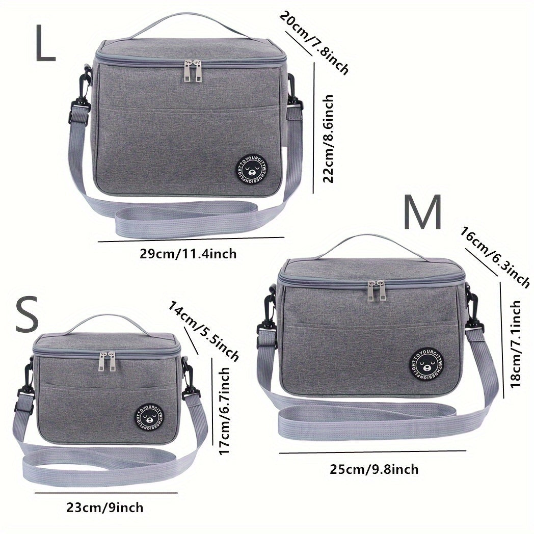 Large Capacity Portable Lunch Bag Cationic Oxford Cloth Thermal Bento for School and Kitchen