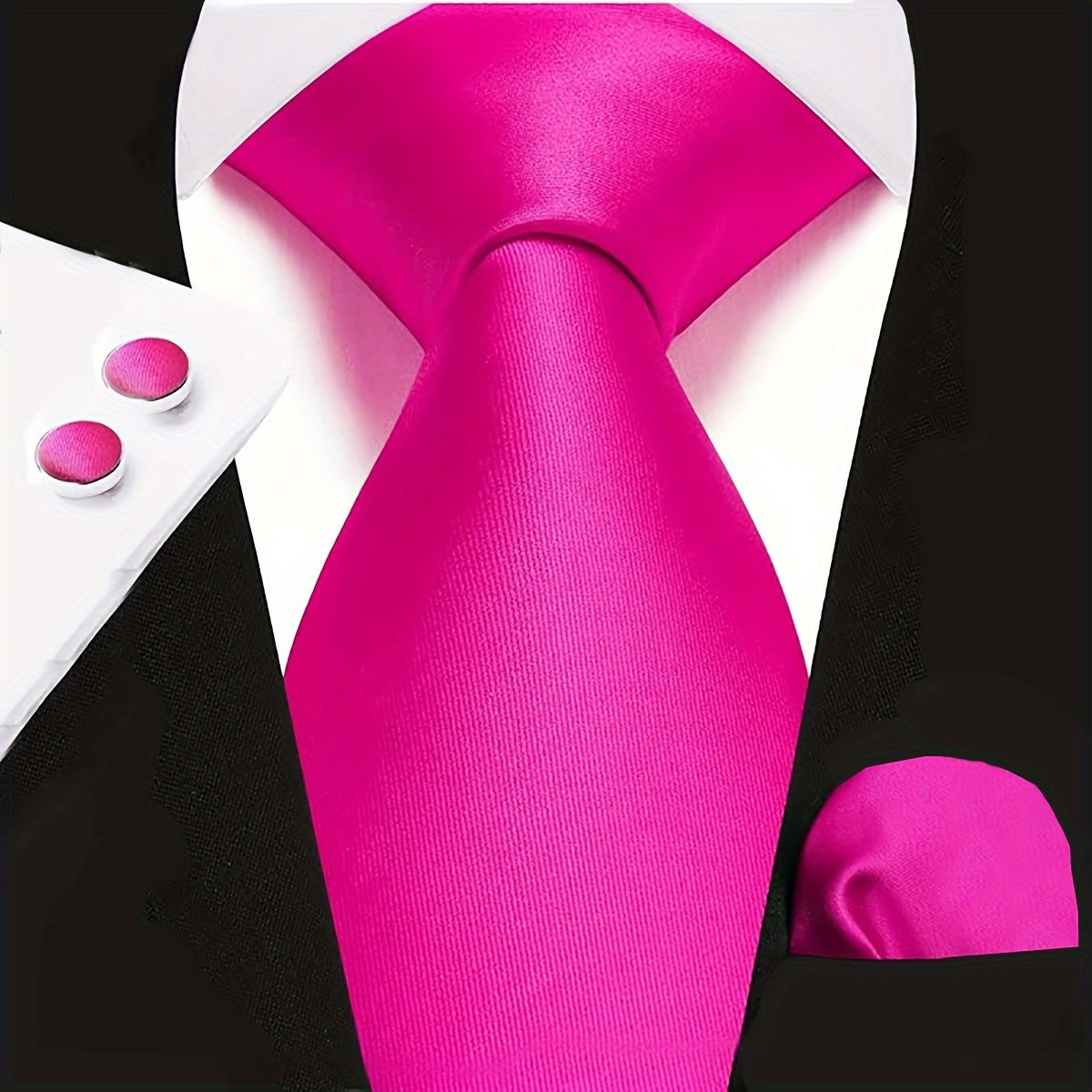 Men's Polyester Necktie Set with Woven Paisley Pattern and Matching Cufflinks for Business and Formal Wear