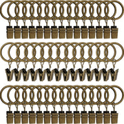 44 Gold Curtain Rings Clips Set for 5/8 Inch Rods with Hooks and Rings
