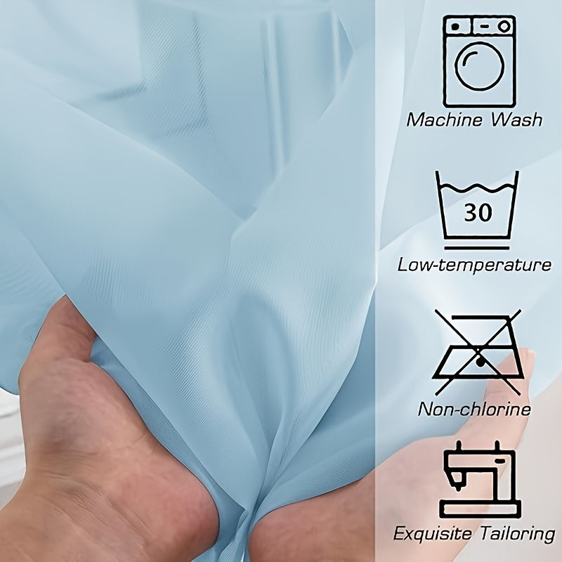 Terylene Gauze Curtains 2-Piece Set Semi-Transparent Light-Filtering Home Decor