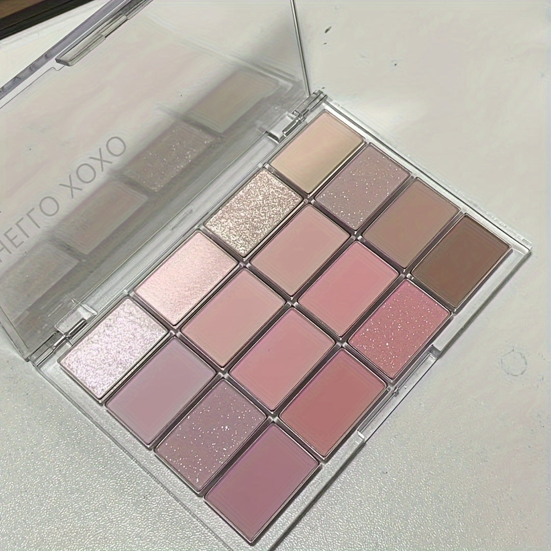 16-color Matte Eyeshadow Palette in Brown Nude Pink Tone for Daily Makeup