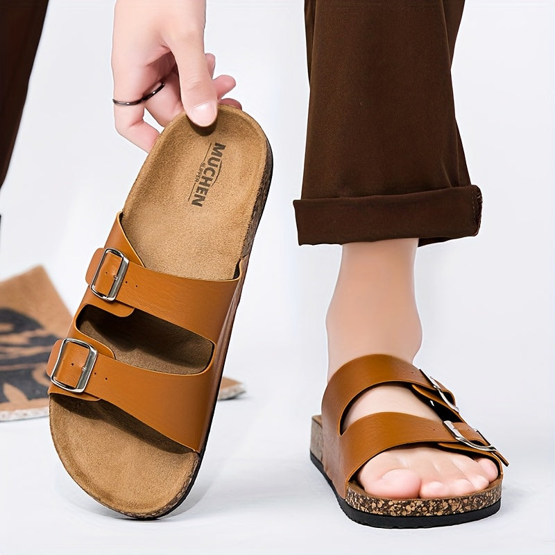 Unisex Slip-On Slide Sandals Adjustable Strap Buckle Comfortable Insole