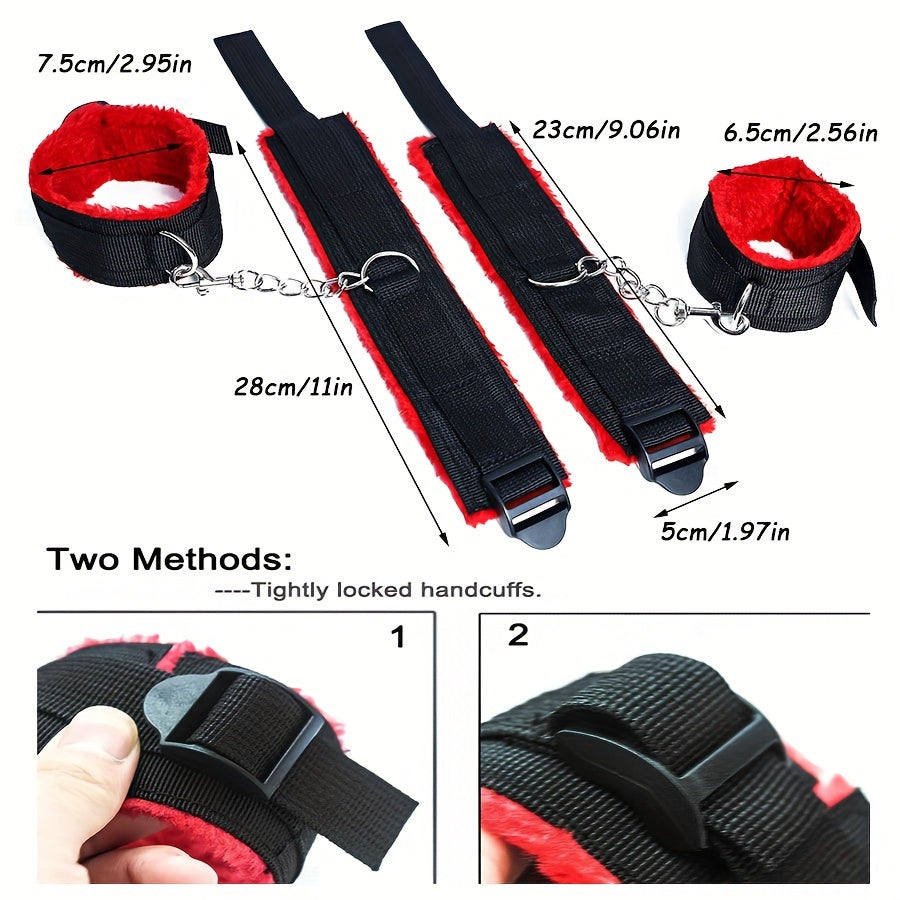 Adult Bondage Kit Bed Restraints Set Includes Cuffs Mask and Plug