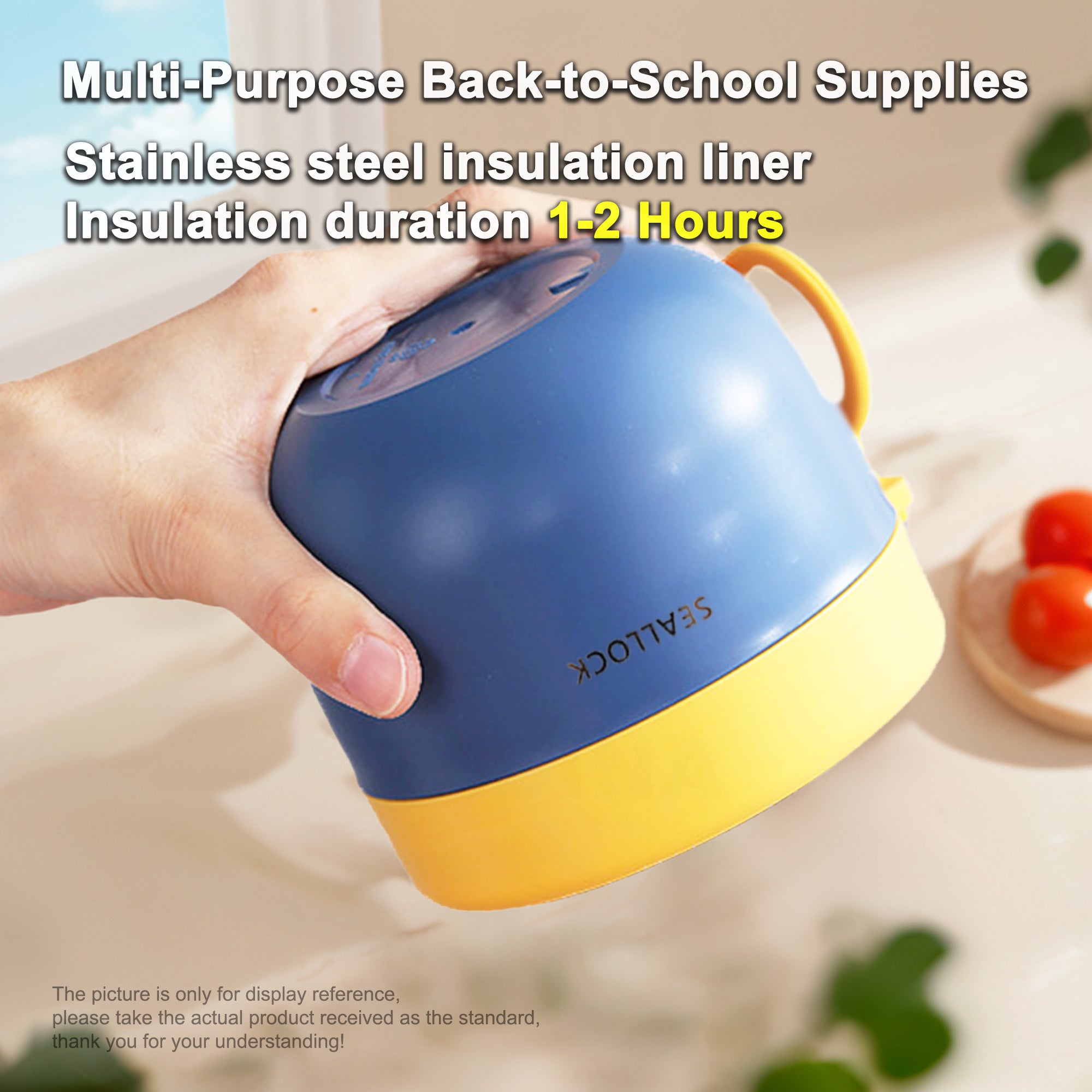 Katta zanglamaydigan po'latdan yasalgan nonushta kubogi 600ml izolyatsiyalangan sho'rva chashkasi va bukadigan qoshiq bilan