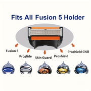 Men's Disposable Razor Set with 24 Blades, Refillable Metal Blades, Easy to Use