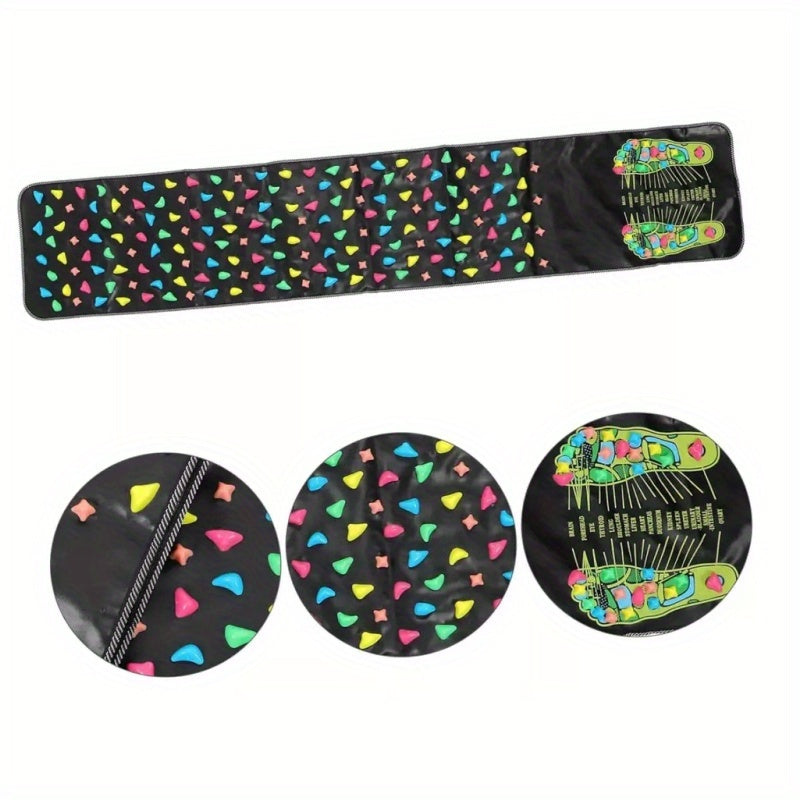 Refleksologiya terapiya pad bilan akupressura oyoq massaji mat, faux terida bosimni kamaytirish va oyoq parvarishi va dam olish uchun akupunktura nuqtalari xaritasi bilan.