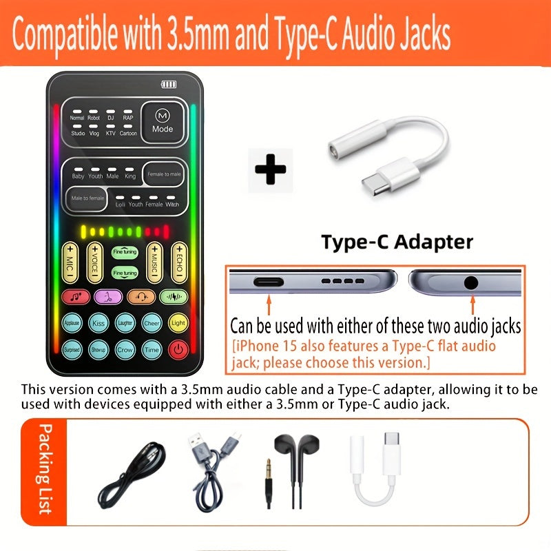 Real-Time Voice Changer Microphone for Gaming and Streaming Black