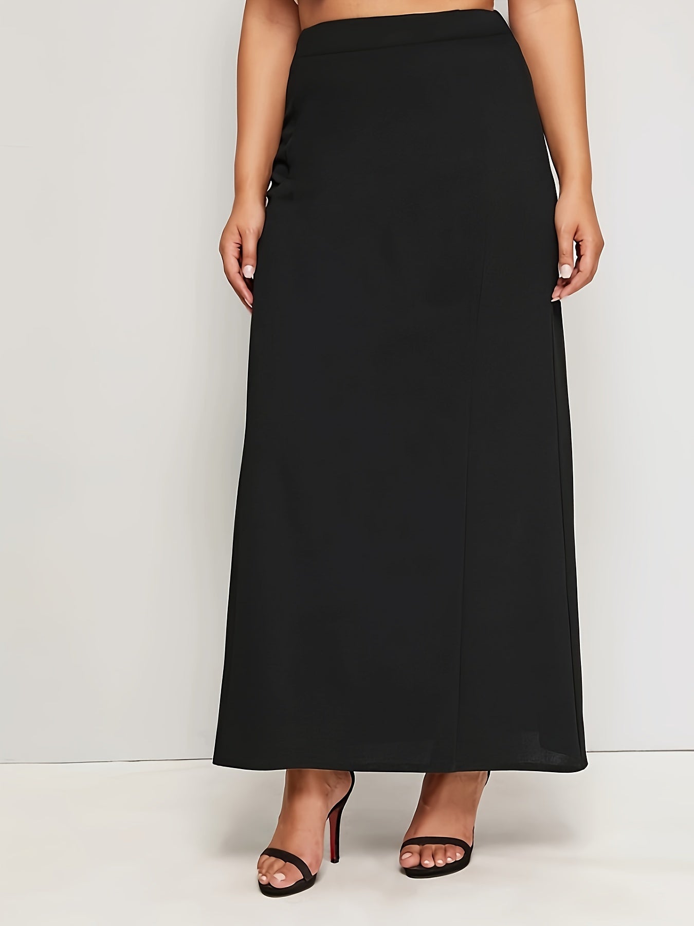 Plus Size Maxi Skirt High Waist A-Line Spring Summer Women's Clothing