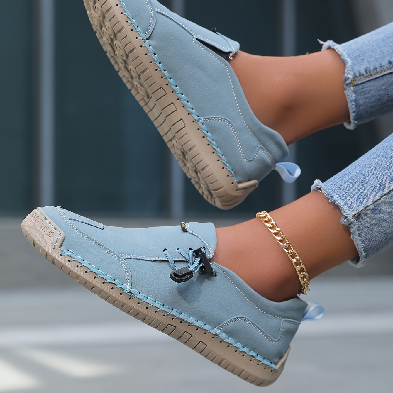 Women's Slip-On Sneakers with Rubber Sole, Breathable Fabric, All-Season Comfort