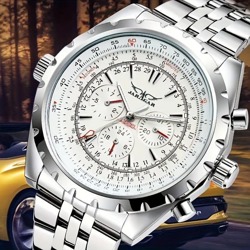 Men's Mechanical Watch Stainless Steel Hollow Large Dial Fashionable Gift