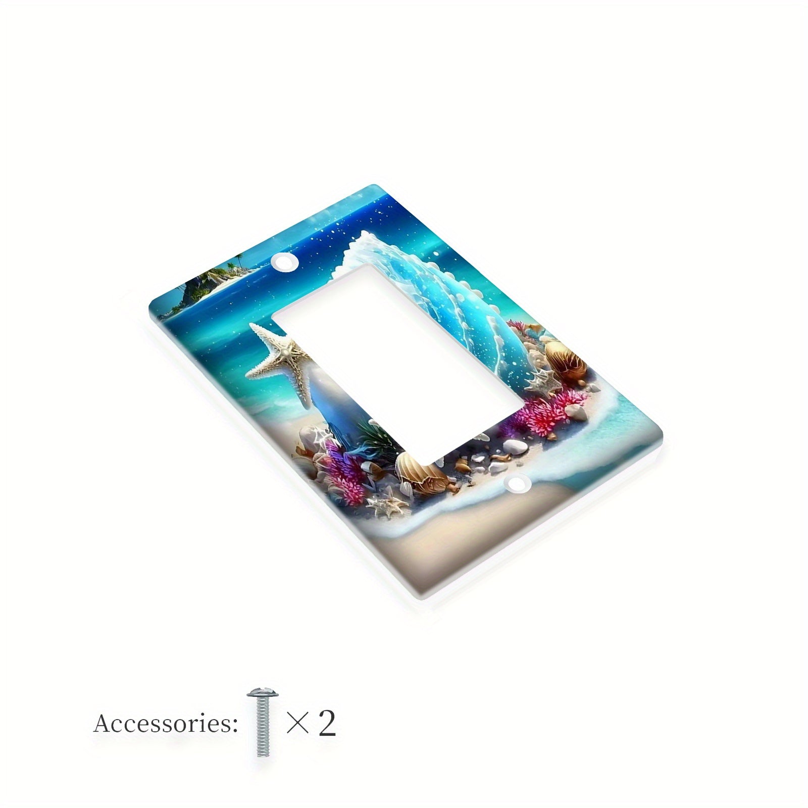 Beach Themed Shell and Starfish Light Switch Cover Unbreakable Polycarbonate